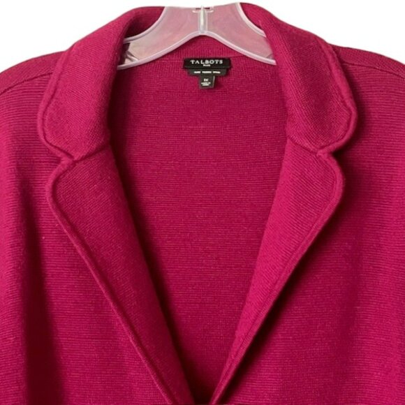 Talbots Raspberry Red Knit Blazer Jacket - Picture 3 of 10